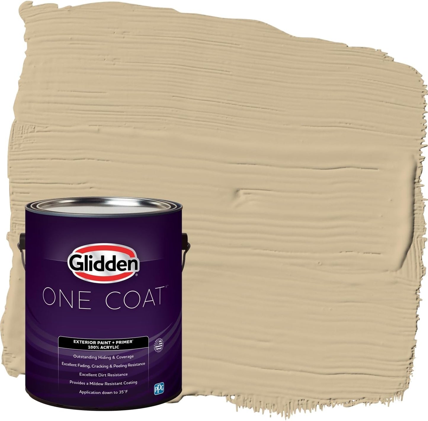 Glidden Exterior Paint + Primer: Beige/Pony Tail, One Coat, Semi-Gloss, 1-Gallon
