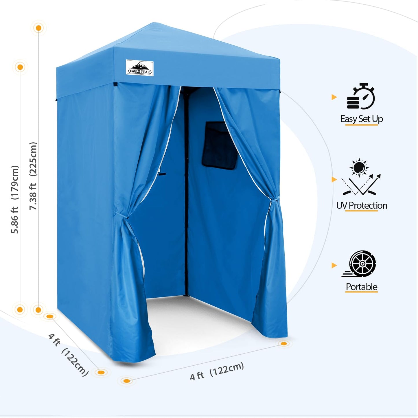 EAGLE PEAK Flex Compact 4x4 Pop-up Canopy Changing Room, Portable Dressing Room, Privacy Changing Tent for Indoor Fashion Photoshoots, Camping, or Pool, Purple