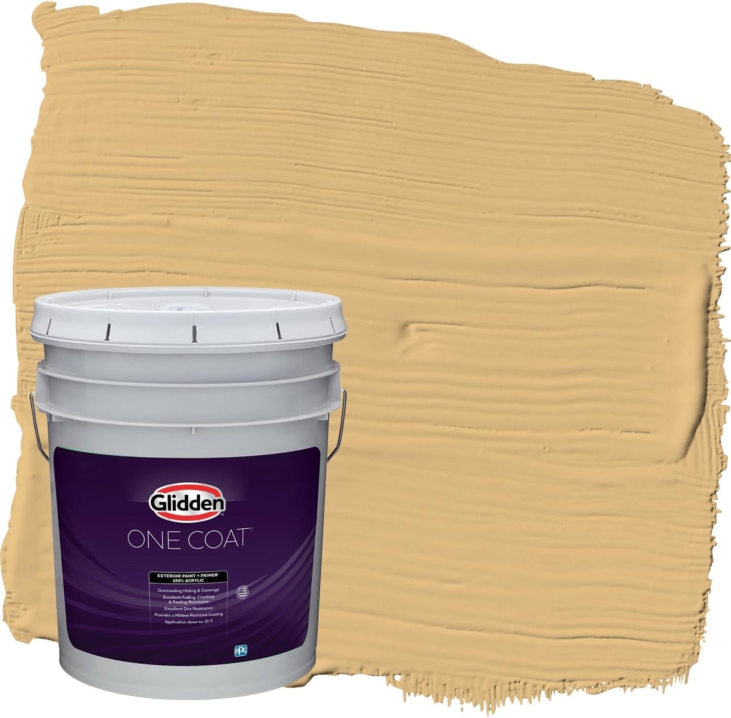 Glidden Exterior Paint + Primer: Beige/Pony Tail, One Coat, Semi-Gloss, 1-Gallon
