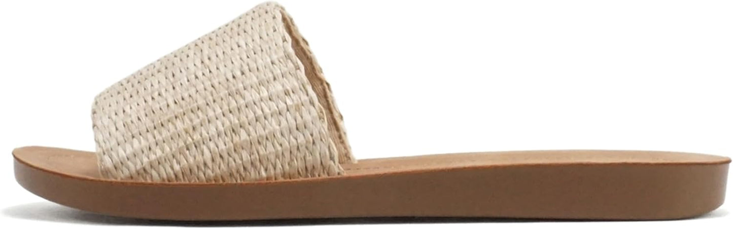 Soda Shoes Efron-S Women Flip Flops Basic Plain Slippers Slip On Sandals Slides Casual Peep Toe Beach