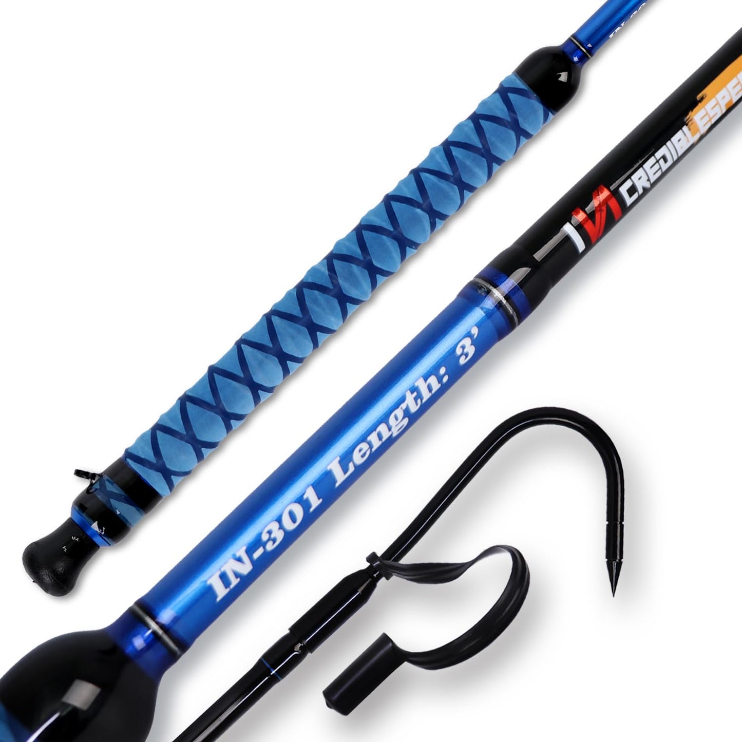 Fiblink Fishing Gaff Portable Fish Gaff with Stainless Steel Fishing Hook,Non-Slip Grip Handle and Fiberglass Shaft for Saltwater Offshore 3'/5'/6'/6'6"