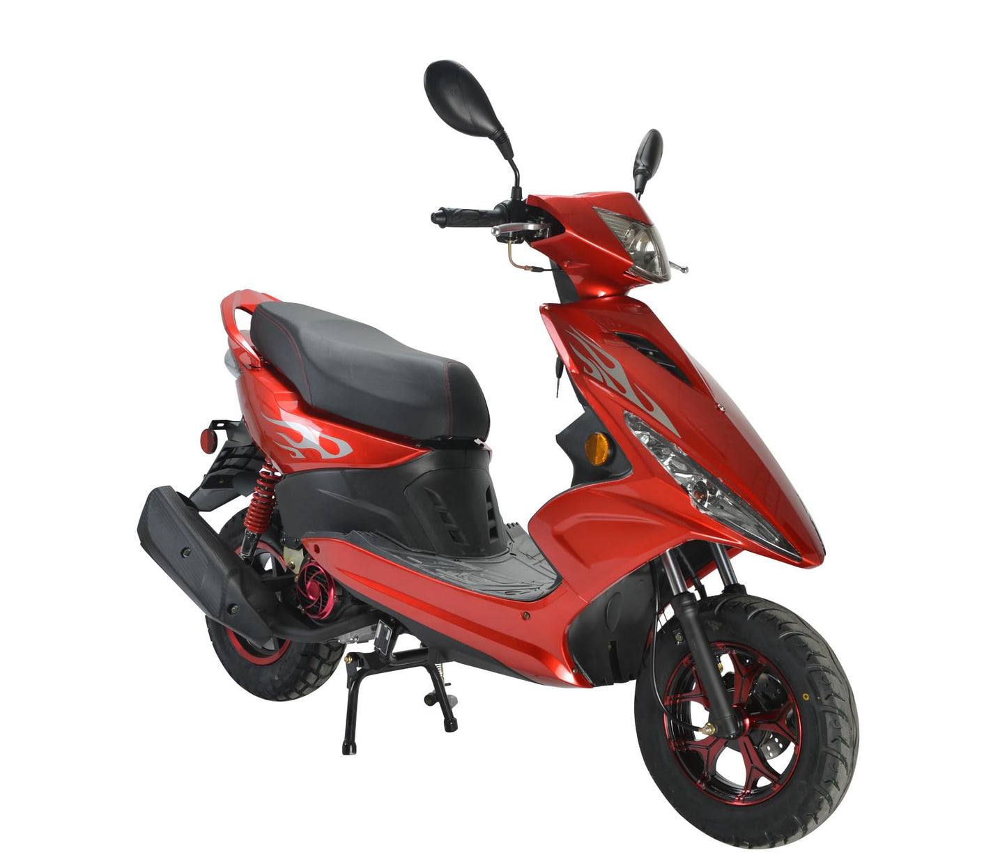 HHH Wave 150cc Motorcycle Fully Automatic Gas Street Scooter Moped for Adults 150cc Street Bike with 10" Aluminum Wheels (Red)