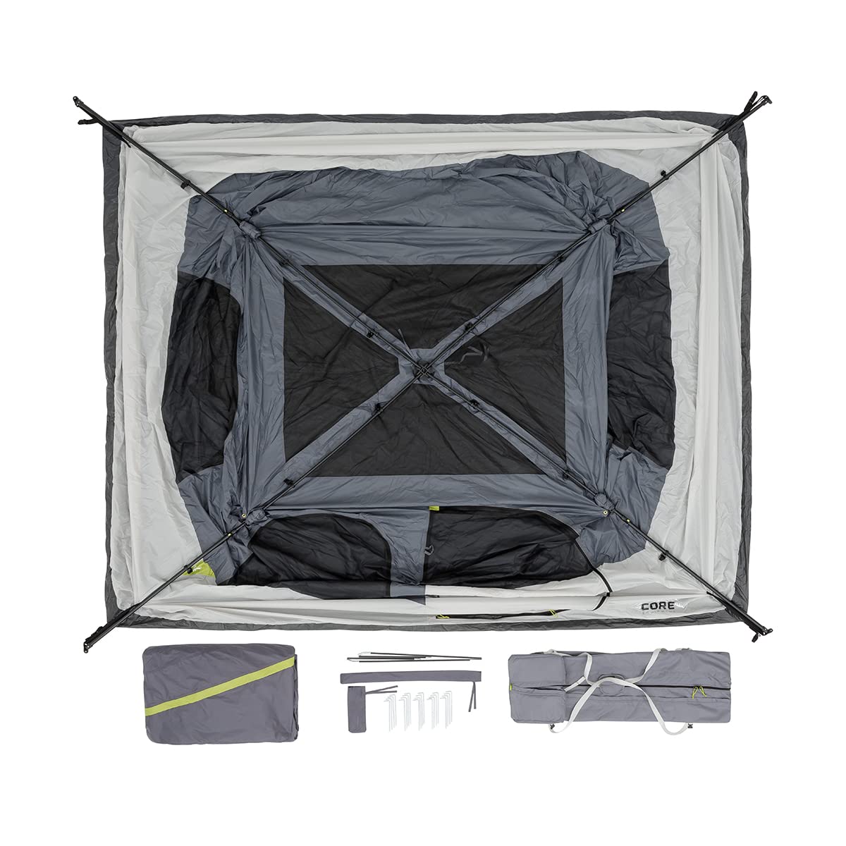 CORE Instant Cabin Tents | 6 Person / 9 Person / 10 Person / 12 Person Family Cabin Multi Room Pop Up Tents Car Camping | Included Storage Pockets for Camping Accessories