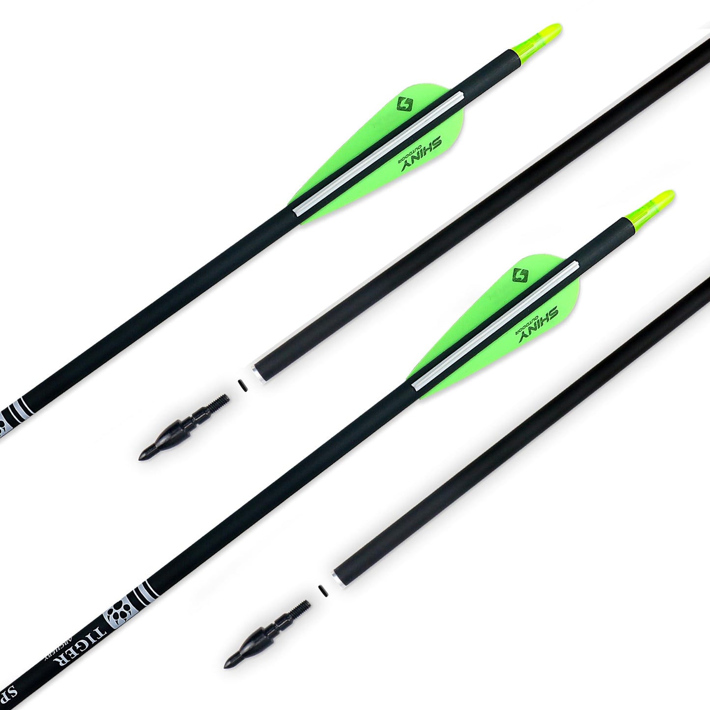 30Inch Carbon Arrow Practice Hunting Arrows with Removable Tips for Compound & Recurve Bow(Pack of 12)