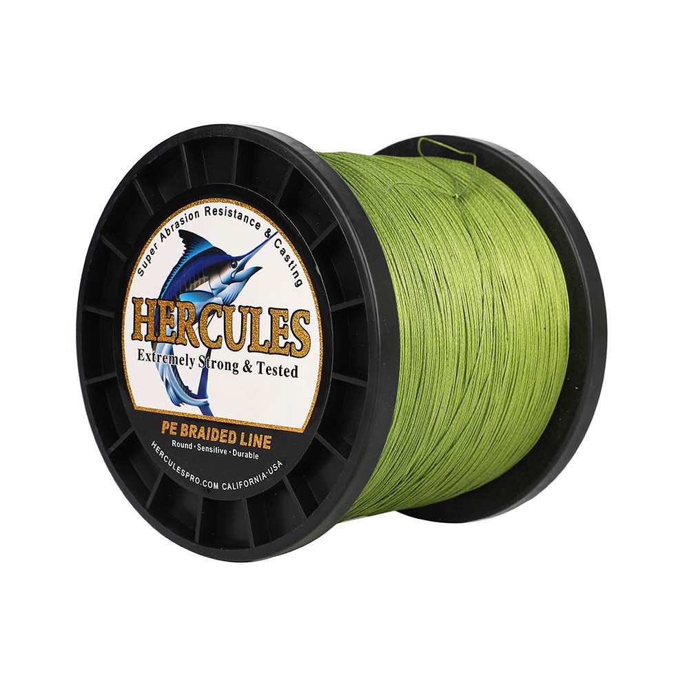HERCULES Cost-Effective Super Cast 8 Strands Braided Fishing Line 10LB to 300LB Test for Salt-Water,109/328/547/1094 Yards(100M/300M/500M/1000M),Diam.#0.12MM-1.2MM,Hi-Grade Performance,Variety Colors