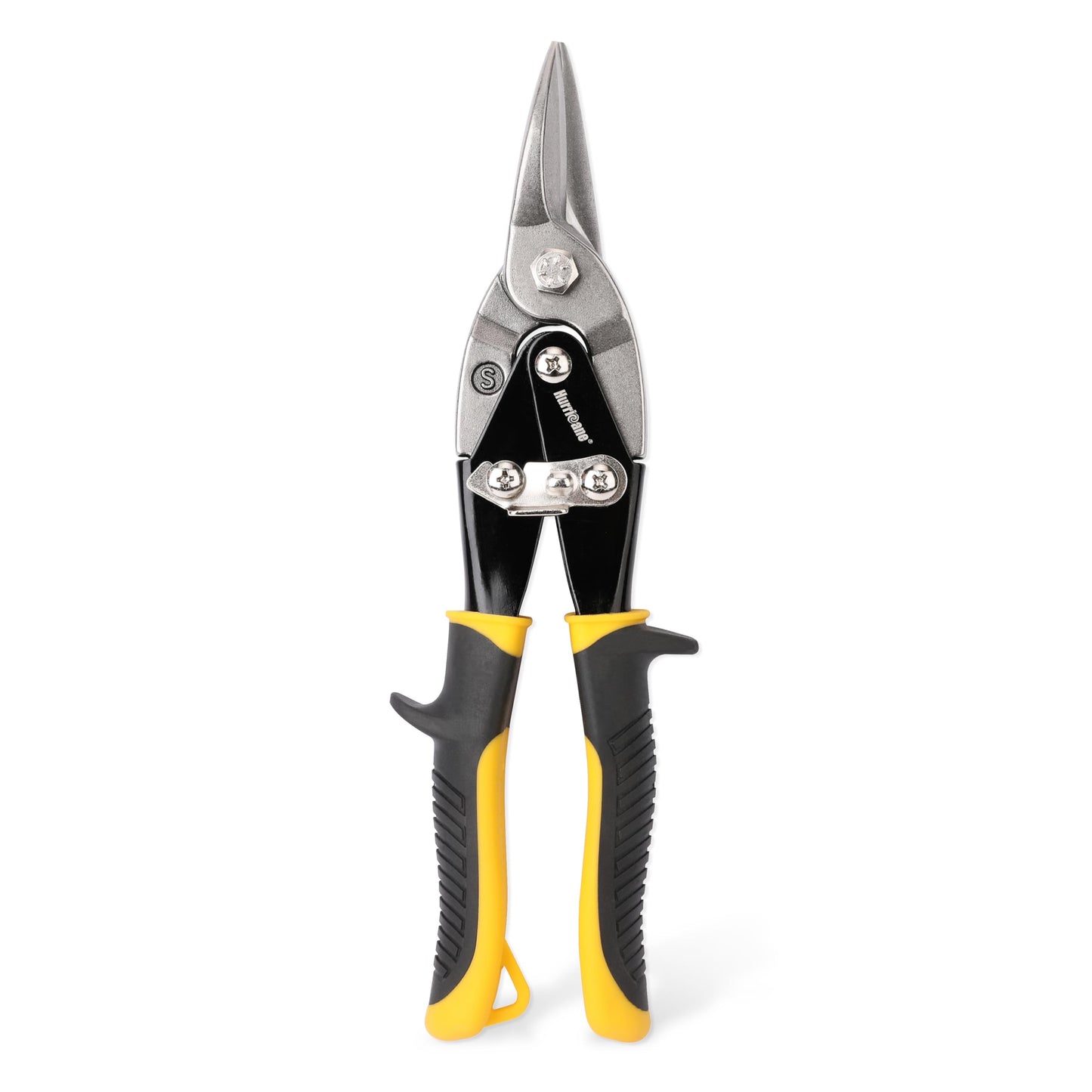 HURRICANE 3 pc Aviation Tin Snips Set, Metal Cutter Shear for Cut Sheet Metal, Chrome Vanadium Steel, Straight Left and Right, Ergonomical TyreGrip Handle with Hang Hole and Safety Latch