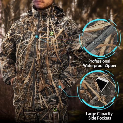TIDEWE Rain Suit, Waterproof Breathable Lightweight 2 Pieces Rainwear
