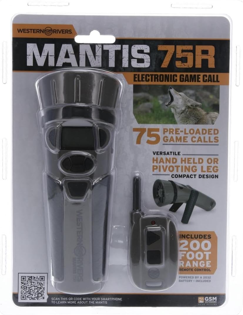 Walker's Mantis 75 Compact Easy-to-Use Handheld Electronic Game Call with Remote - Predator Hunting Accessory