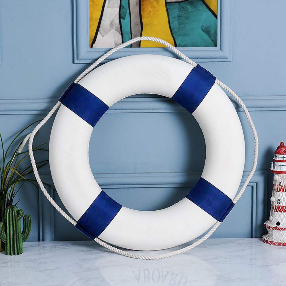 Lifebuoy Set 20Inch Life Preserver Ring and Water Floating Lifesaving Rope 98.4FT,Swim Foam Buoy,Swimming Pool Safety Throwing Ring with Perimeter Rope,Throwable Flotation Device