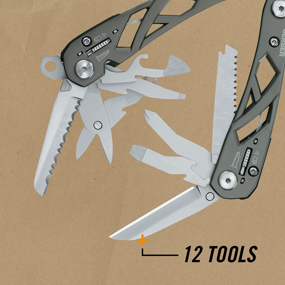 Gerber Gear Suspension-NXT 15-in-1 EDC Multi tool with Pocket Knife, Needle Nose Pliers and Wire Stripper Tools, Gifts for Men, Survival and Camping Gear, Stainless Steel