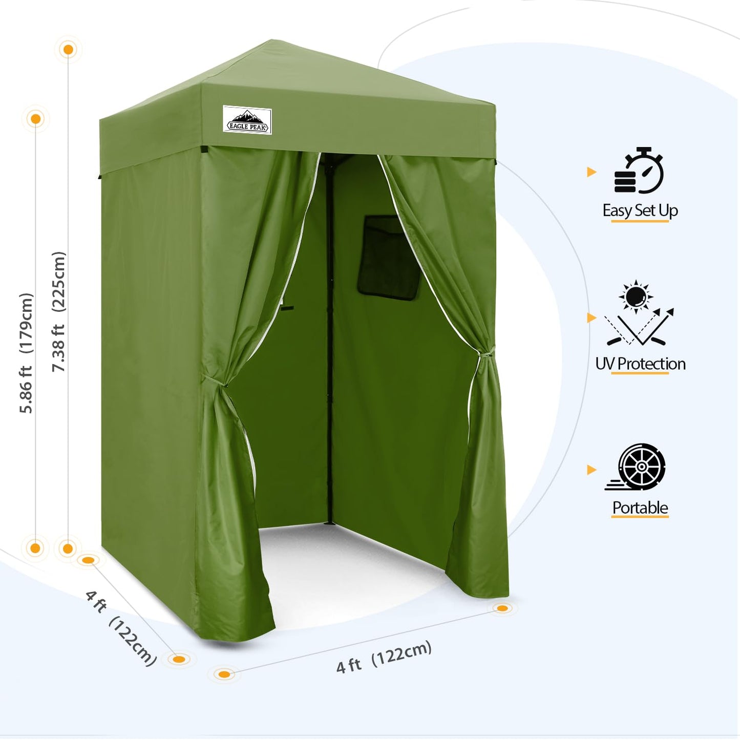 EAGLE PEAK Flex Compact 4x4 Pop-up Canopy Changing Room, Portable Dressing Room, Privacy Changing Tent for Indoor Fashion Photoshoots, Camping, or Pool, Purple