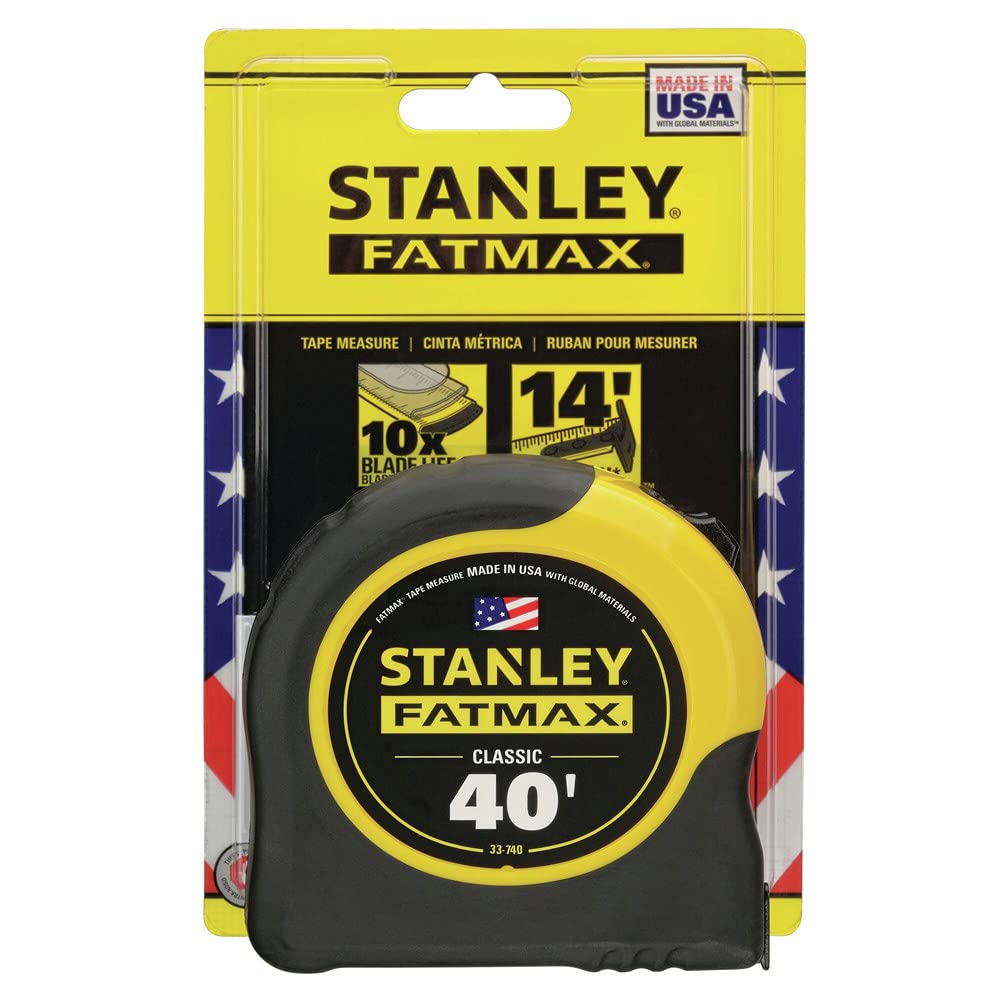 Stanley Tools FatMax 33-740 40-Foot Tape Rule with BladeArmor Coating,black; Yellow