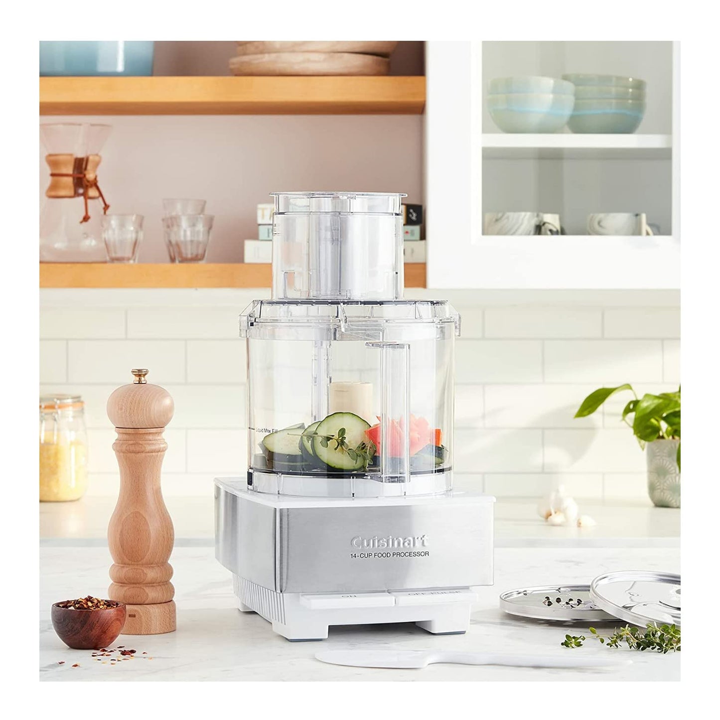Cuisinart Food Processor 14-Cup Vegetable Chopper for Mincing, Dicing, Shredding, Puree & Kneading Dough, Stainless Steel, DFP-14BCNY
