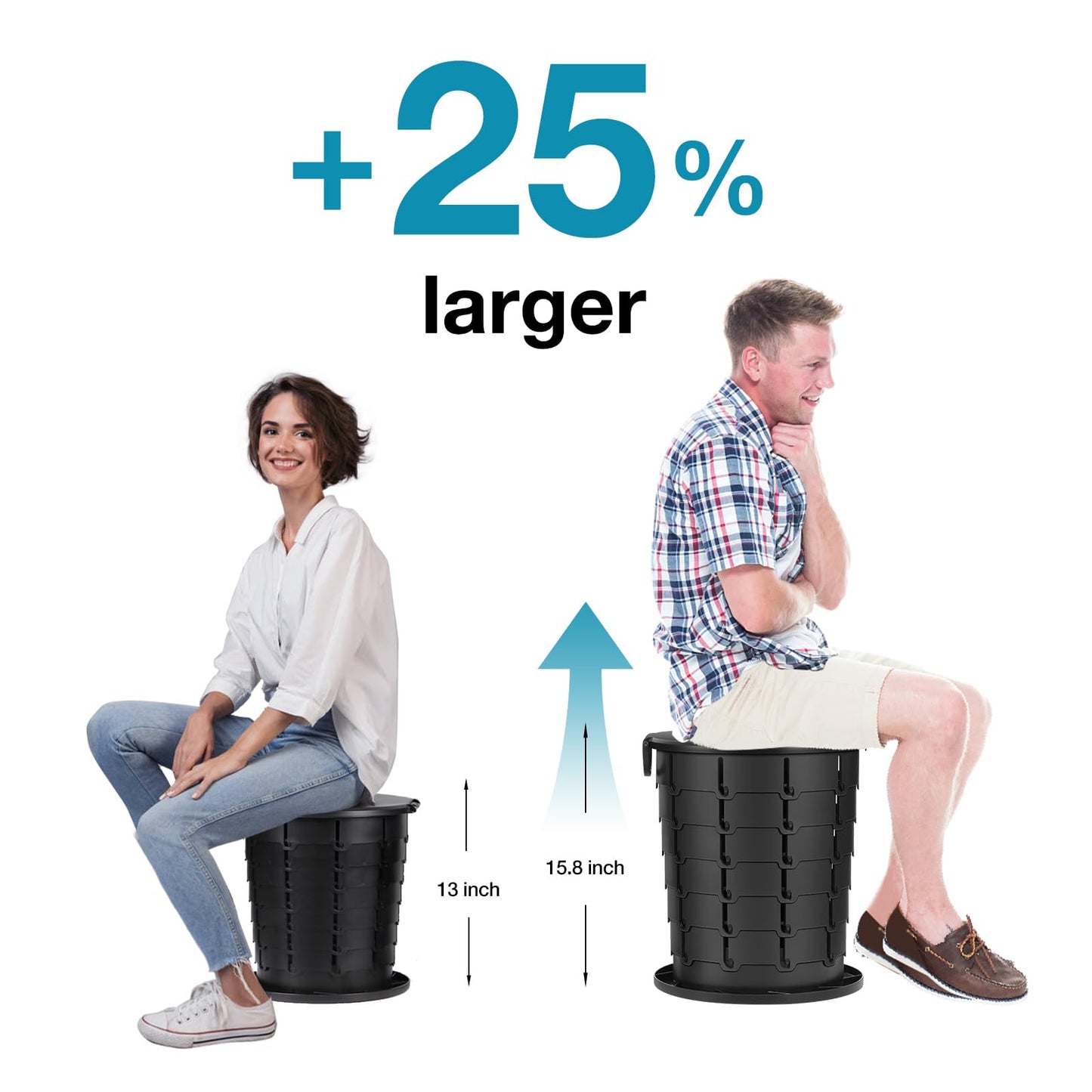 TRIPTIPS Upgrade Retractable Portable Toilet Travel Toilet Adjustable Height Camping Toilet Portable Potty for Adults Kids, Foldable Portable Toilet for Camping/Car