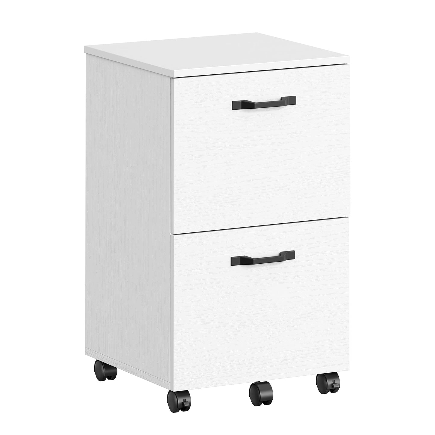 VASAGLE 2-Drawer File Cabinet, Small Rolling Filing Cabinet for Home Office, Printer Stand, for A4, Letter-Size Documents, 15.7 x 16.5 x 27.6 Inches, Snow White UOFC040W46