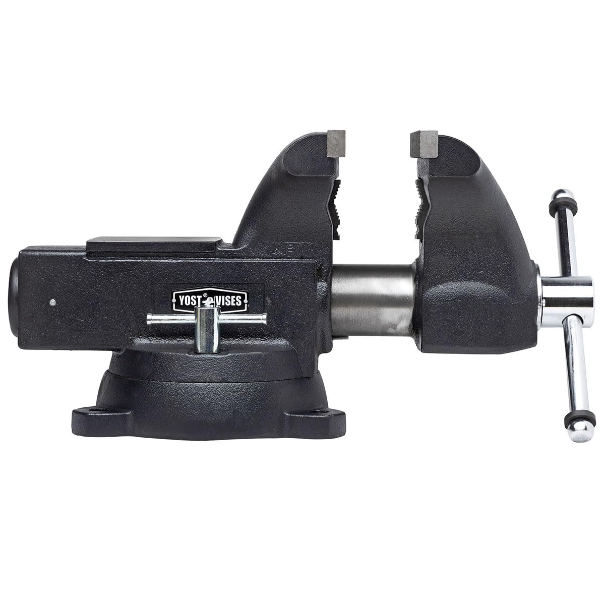 Yost HD550-C Heavy Duty 5-1/2 Inch Mechanics Work Bench Vise | Heavy Duty Woodworking & Metal Work Table with Secure Grip Swivel Base | 60,000 PSI Casting Iron Material with Extra-large Anvil Surface