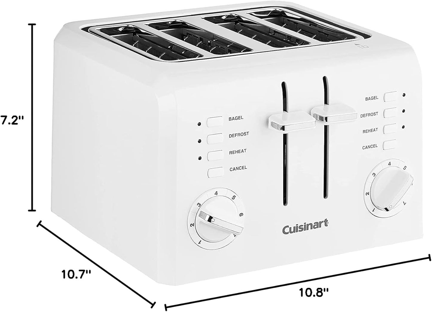 Cuisinart CPT-142P1 4-Slice Compact Plastic Toaster, White