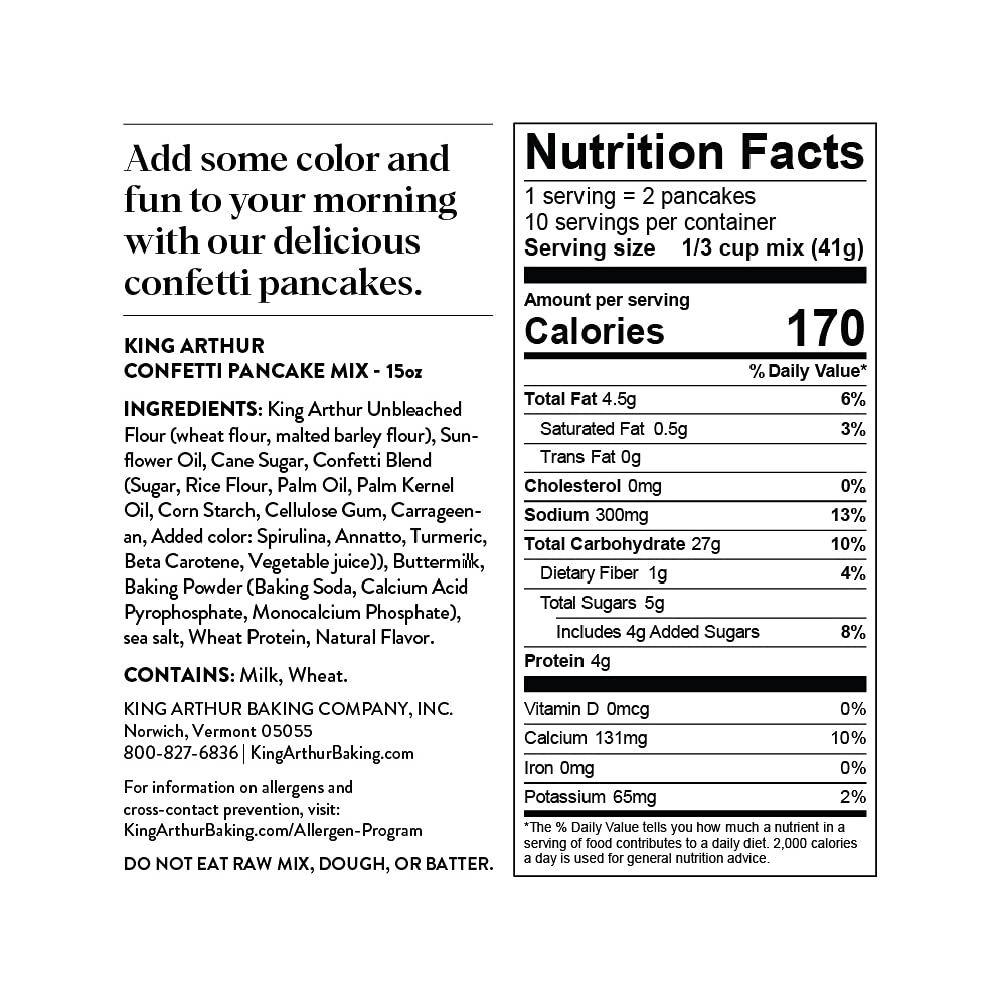 King Arthur Buttermilk Pancake Mix Just Add Water, Sourced Non-GMO, Certified Kosher, 16 Oz