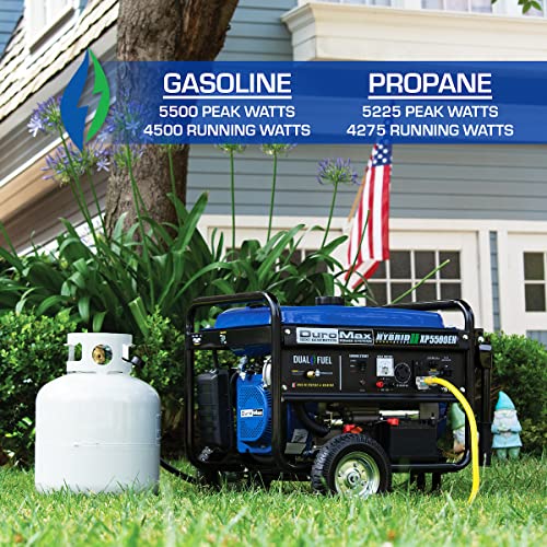 DuroMax XP13000EH 13,000-Watt Dual Fuel Portable Generator - Gas & Propane, Electric Start, Whole Home Backup Power, Transfer Switch Ready, RV & Emergency Ready