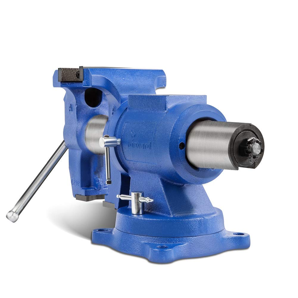 Forward DT08125A 5-Inch Heavy Duty Bench Vise 360-Degree Swivel Base and Head with Anvil (5", Ductile Iron)
