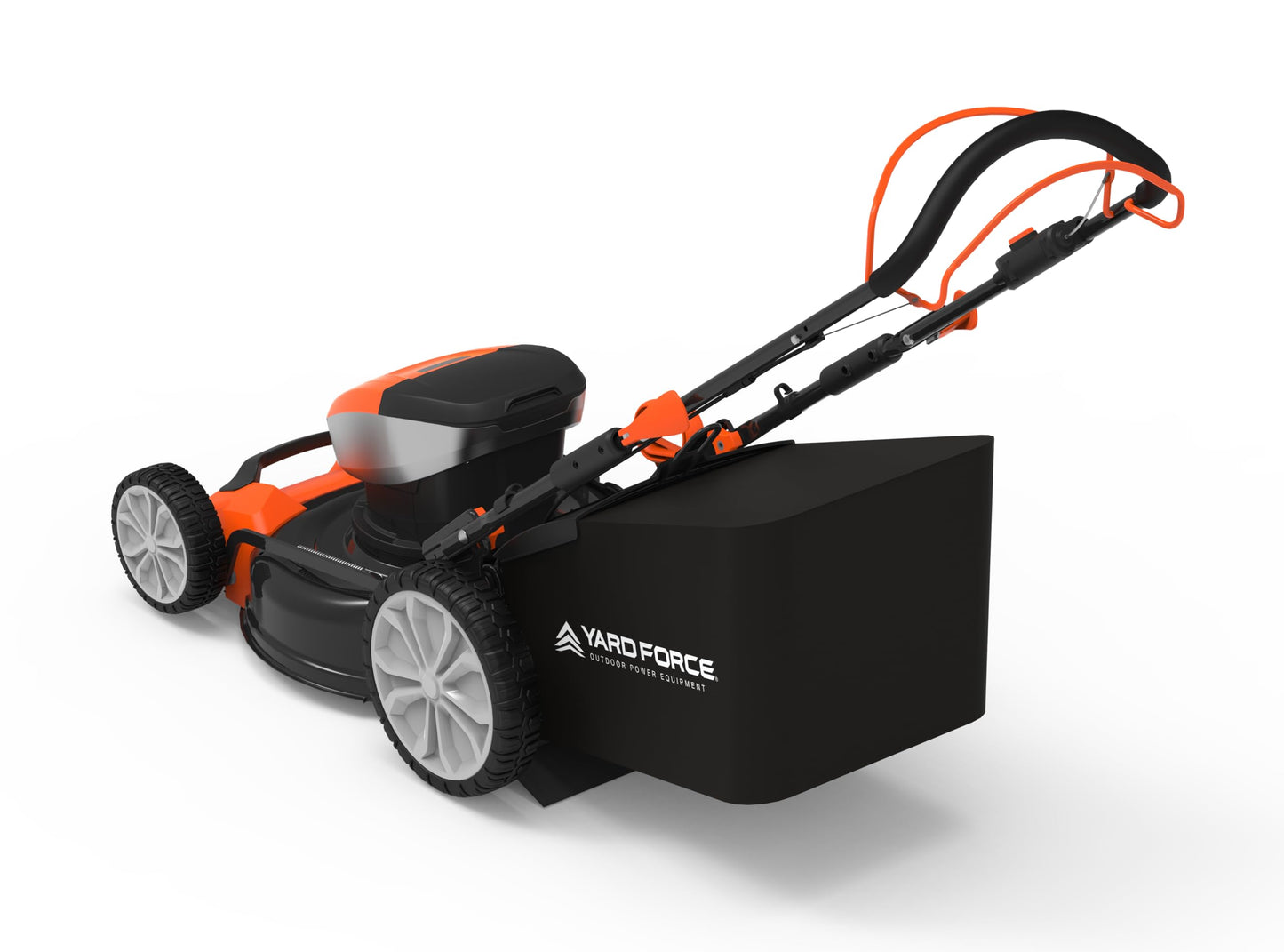 Yard Force Self Propelled Lawn Mower Briggs & Stratton 150cc Gas Engine 22-inch Steel Deck 3-in-1 Mulch, Bag, Side Discharge, 12-inch High Rear Wheels