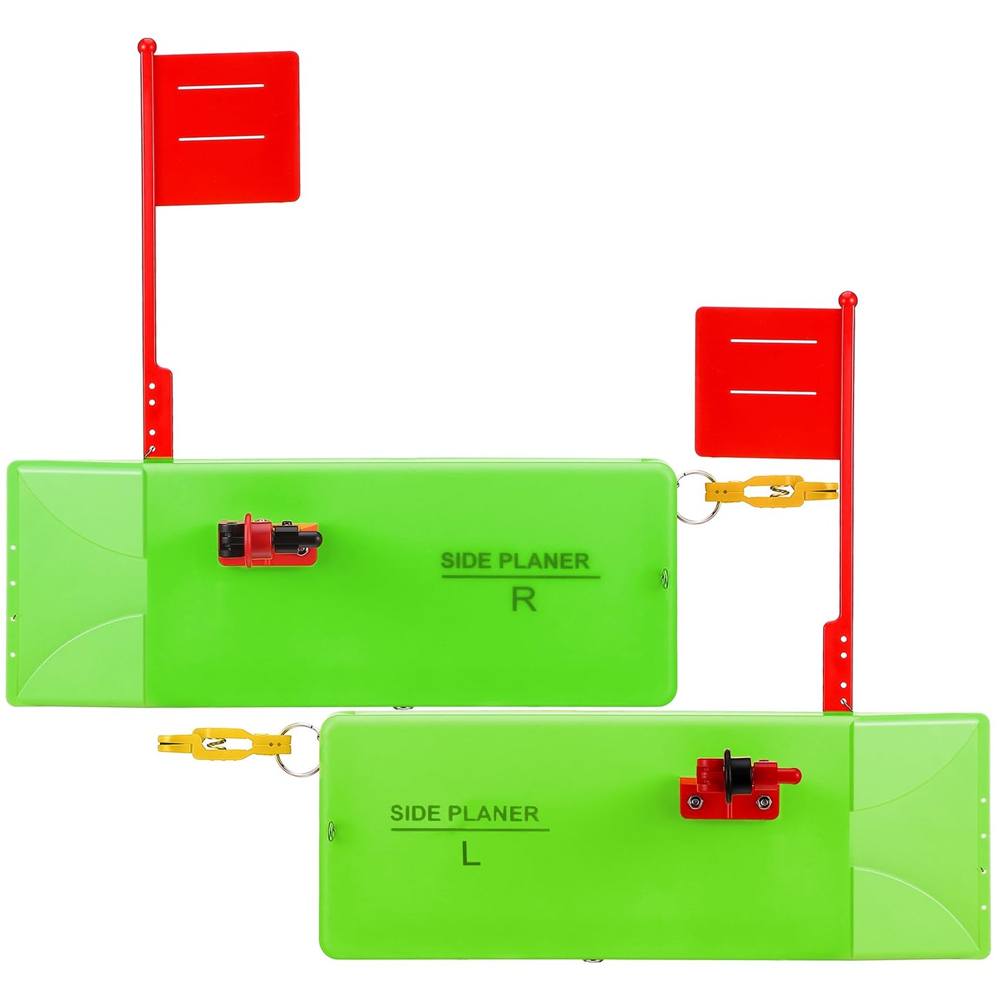 2 Pack Planer Boards for Fishing Trolling 8 x 3 Inches Off Shore Crappie Planer Boards Kits with Flag Fishing Accessory for Inshore Offshore Trolling Dragging