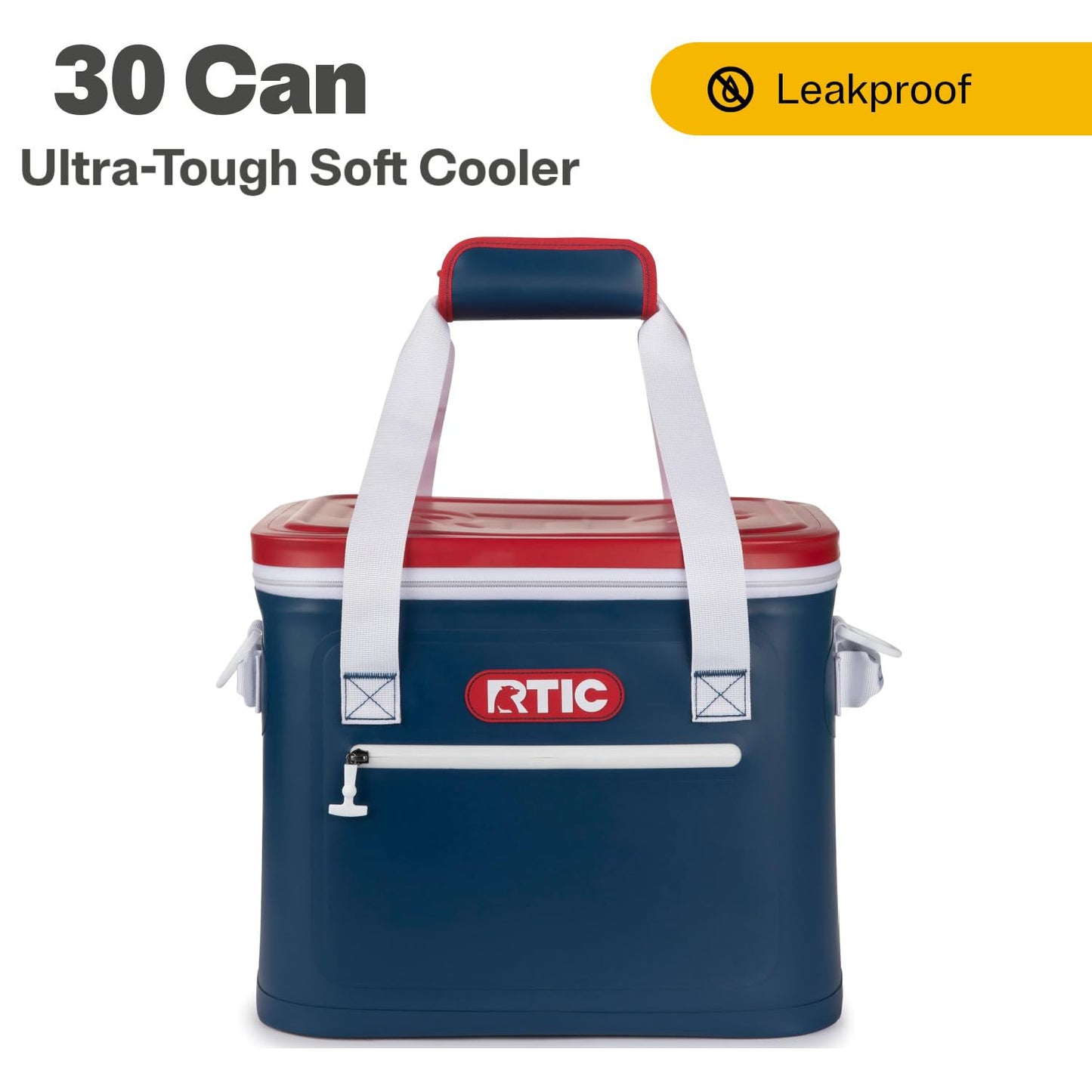 RTIC Ultra-Tough Soft Cooler 30 Can, Insulated Bag Portable Ice Chest Box for Lunch, Beach, Drink, Beverage, Travel, Camping, Picnic, Car, Trips, Floating Cooler Leak-Proof with Zipper