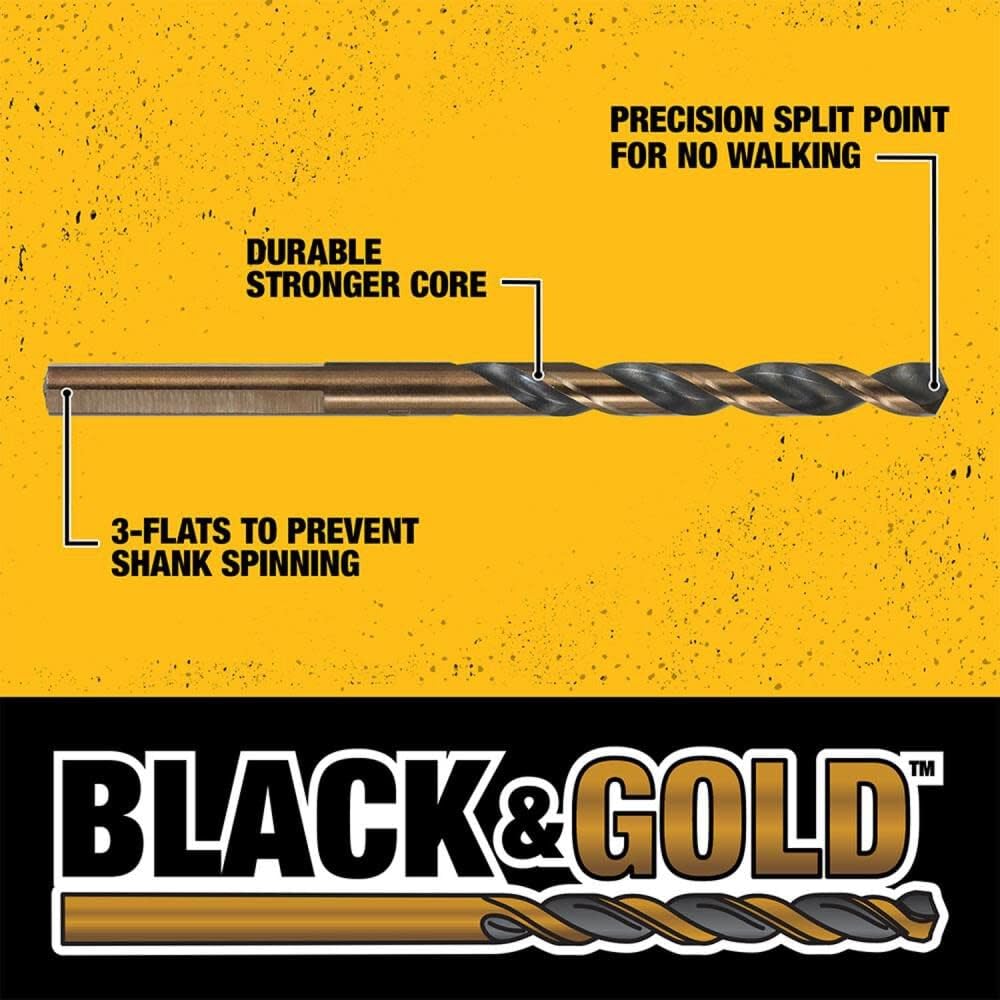 DEWALT Drill Bit Set, 14-Piece, 135 Degree Split Point, For Plastic, Wood and Metal (DWA1184)