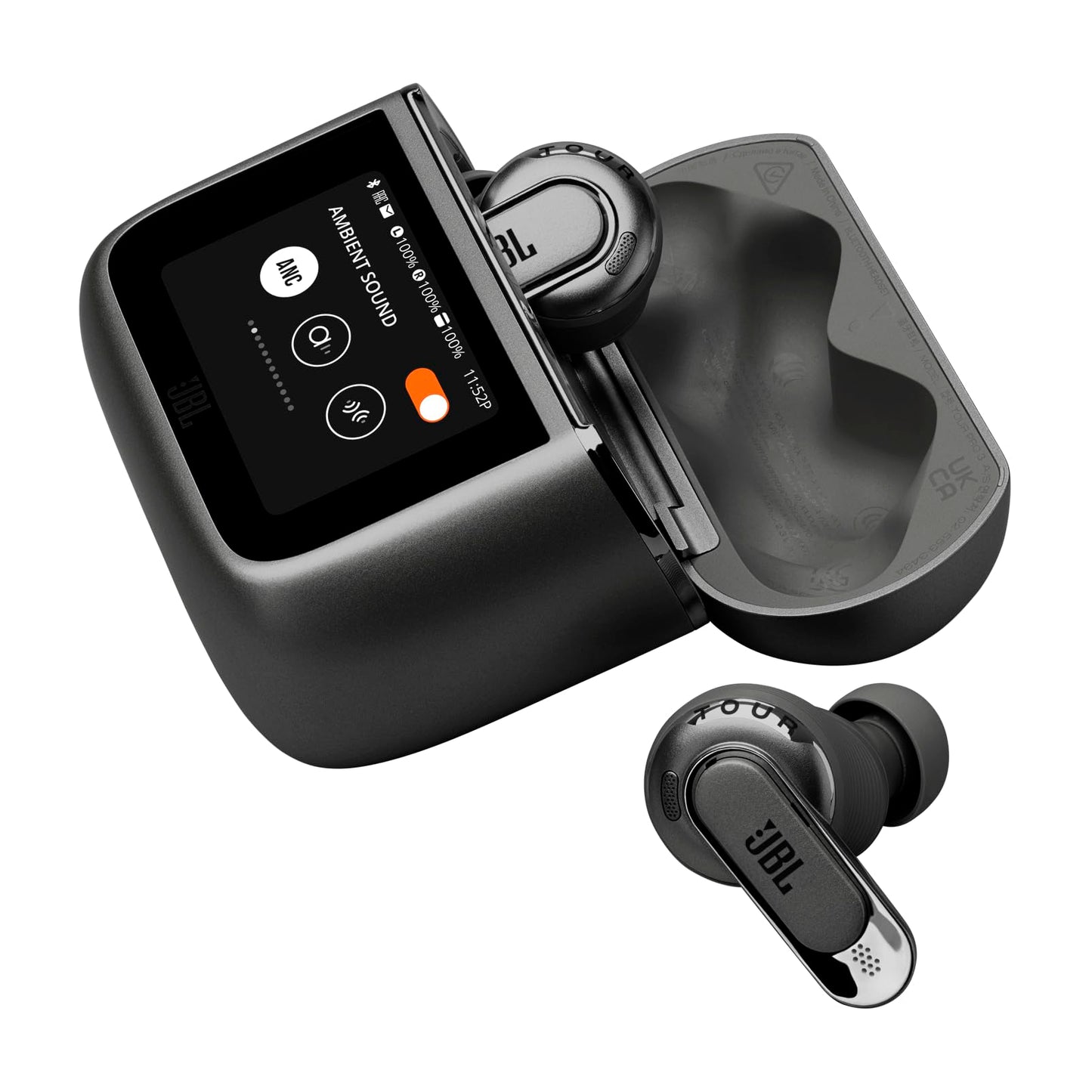 JBL Tour Pro 3 - True Wireless Noise Cancelling Earbuds with Smart Charging Case, Legendary Pro Sound with Hybrid Dual-Driver, Spatial 360 Sound with Head Tracking (Black)