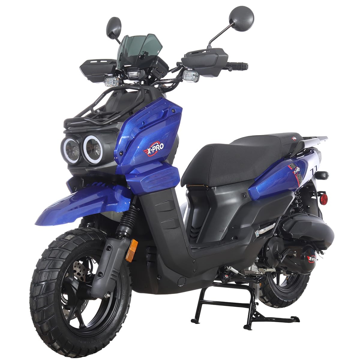X-PRO Tank 200 Gas Moped Adult Gas Street Moped with 12" Wheels! LED Headlight!