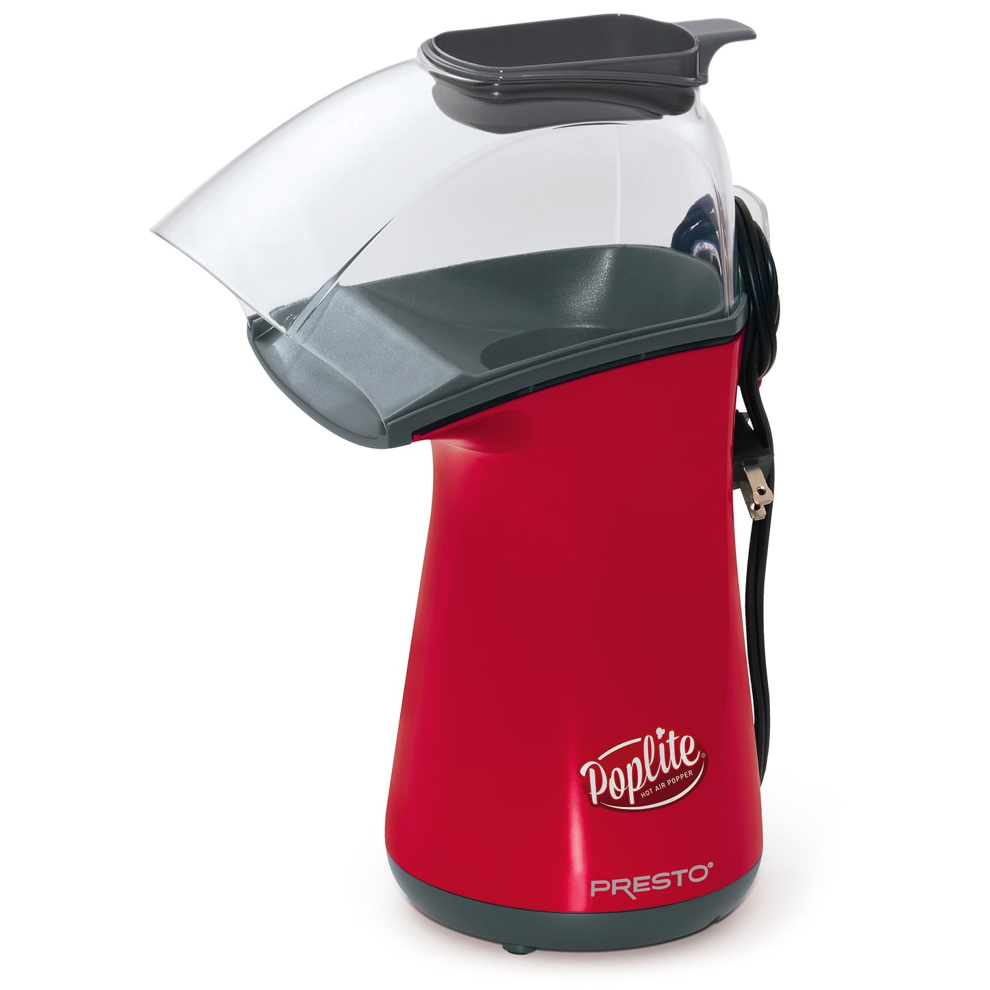 Presto 04820 Poplite Hot Air Popcorn Popper - Built-In Measuring Cup + Melts Butter, Easy to Clean, Built-In Cord Wrap, 18 Cups, Yellow