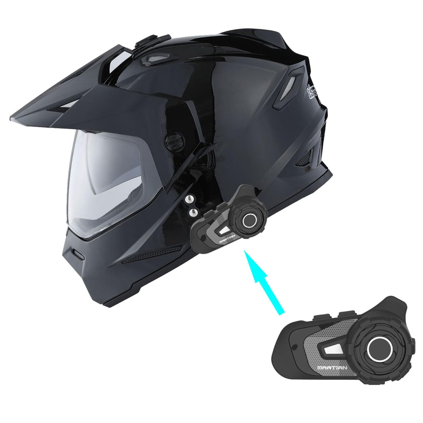 1Storm Dual Sport Motorcycle Motocross Off Road Full Face Helmet Dual Visor: HF802