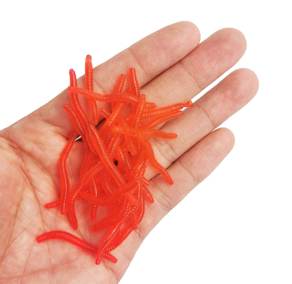 1.6in/3.3/3.9in Fishing Soft Lure Trout Worm Earthworm Bait Lifelike Fake Bloodworm Grub Worm Soft Fishing Lure Baits