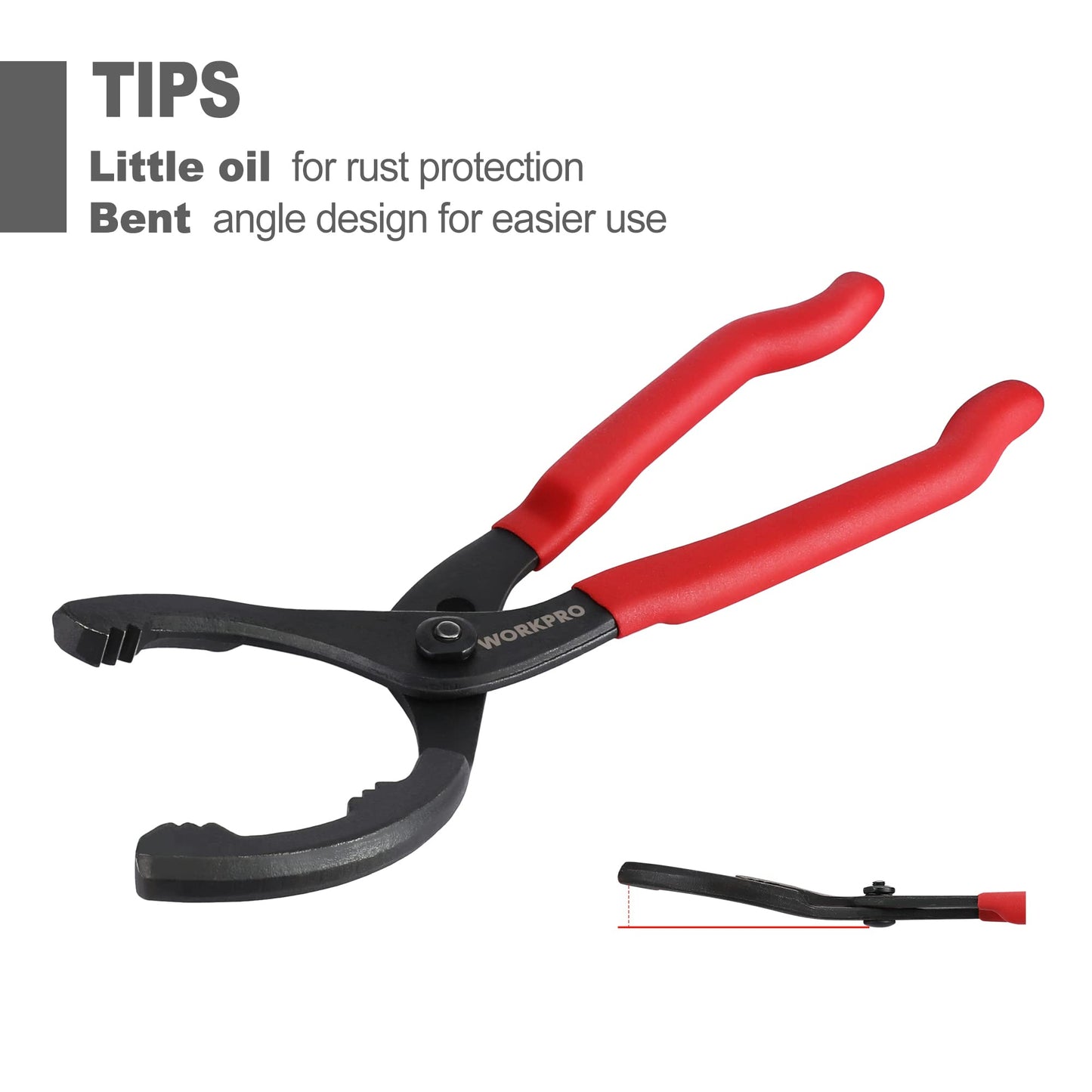 WORKPRO 12" Adjustable Oil Filter Pliers, Wrench Adjustable Oil Filter Removal Tool, Ideal For Engine Filters, Conduit, & Fittings, W114083A
