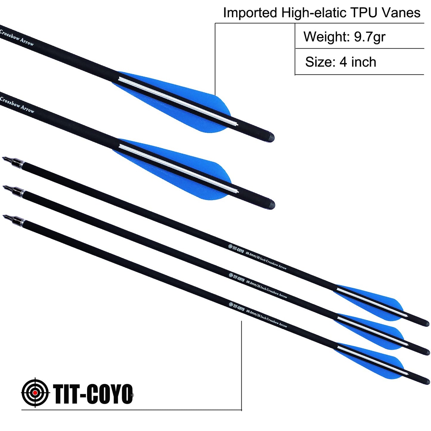 20 22 Inch Crossbow Bolts and Crossbow Broadheads Set Carbon Crossbow Arrows for Hunting and Outdoor Practice, 12pcs Arrows 12pcs Broadheads(24 Pack)