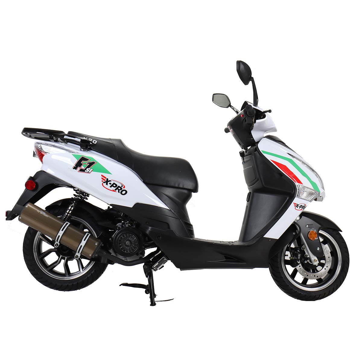 X-PRO 150cc Moped Street Gas Moped 150cc Adult Bike with 13" Aluminum Wheels!(White)