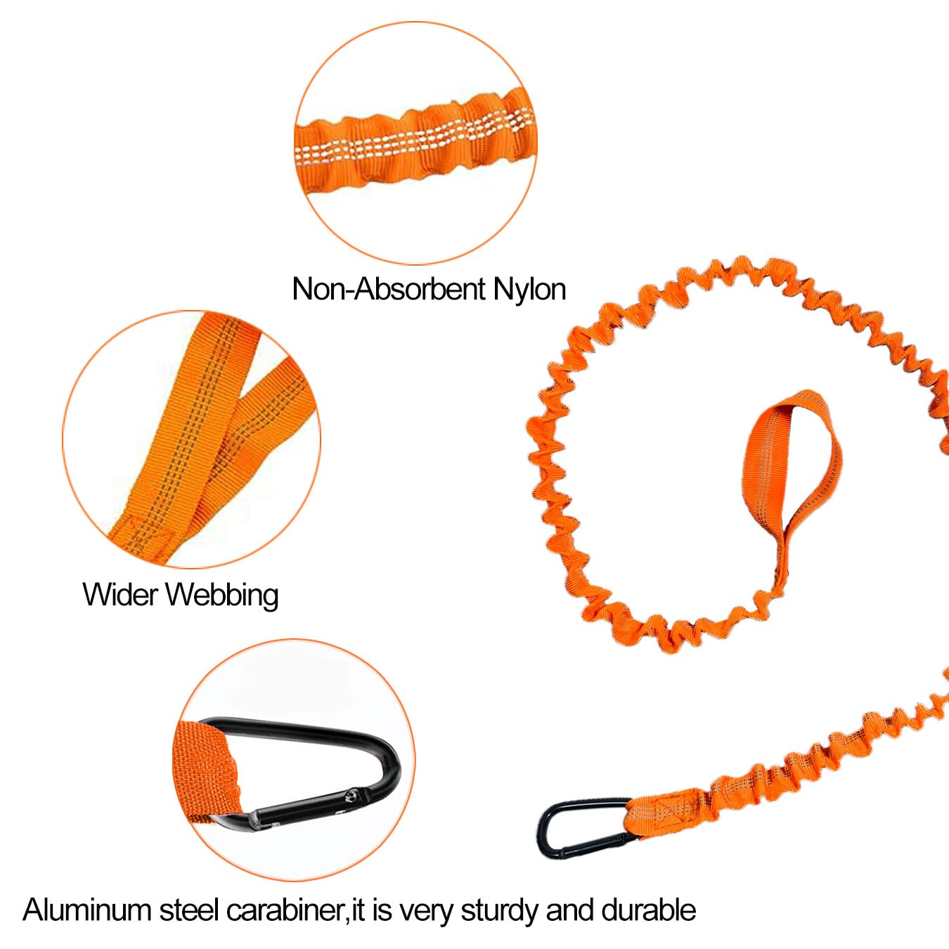 Paddle Leash Kayak Paddle Holder Tool Lanyard - 2 Pack Stretchable Paddle Strap with Carabiner Secure Leash Lanyard Rope for SUP Kayak Canoe Paddle Fishing Pole Rod