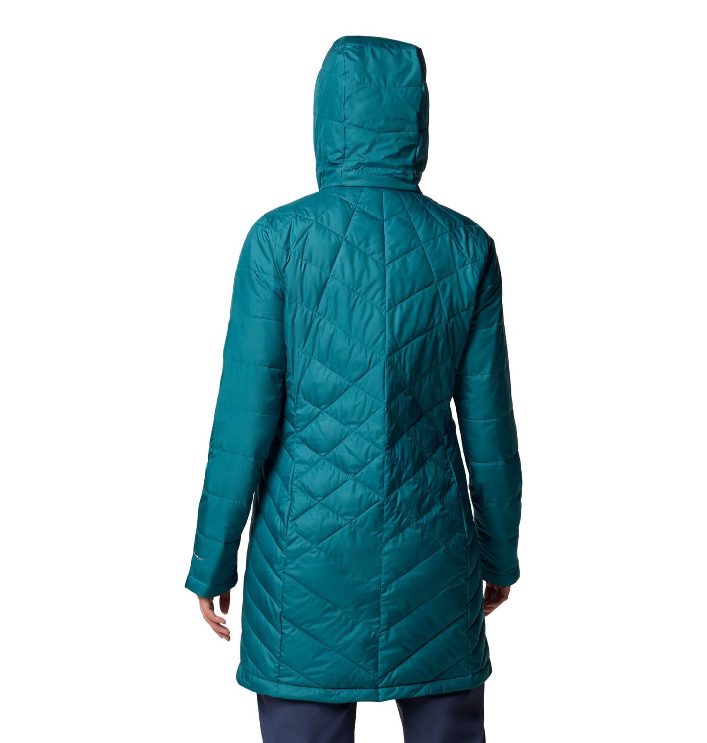 Columbia Womens Heavenly Long Hooded Puffer Jacket, River Blue, X-Small