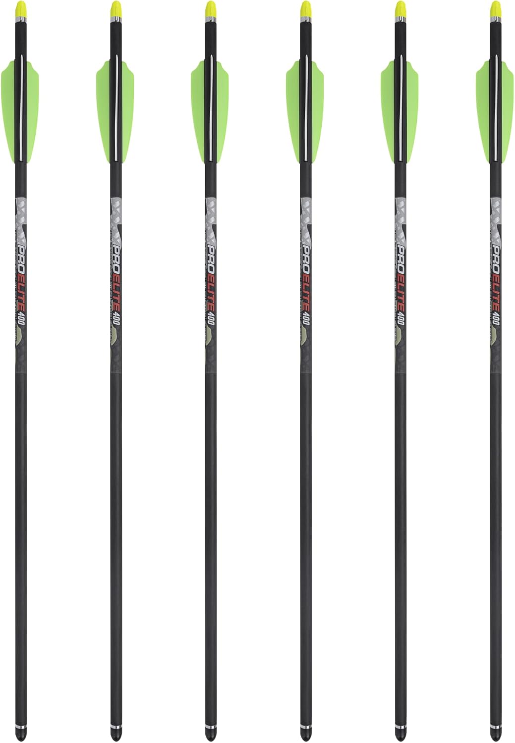 TenPoint Pro Elite 400 Carbon Crossbow Arrows - 20", Pack of 6 - with Alpha-Nock HP & HP Aluminum Bushing
