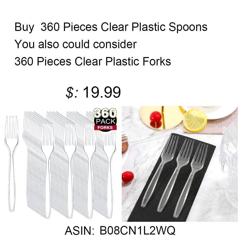 Liacere 360PCS Clear Plastic Knives Disposable - Heavy DutyBPA-Free - Heat Resistant, Solid and Durable Disposable Knives Bulk, Premium Plastic Knives Heavy Duty for Party Supply
