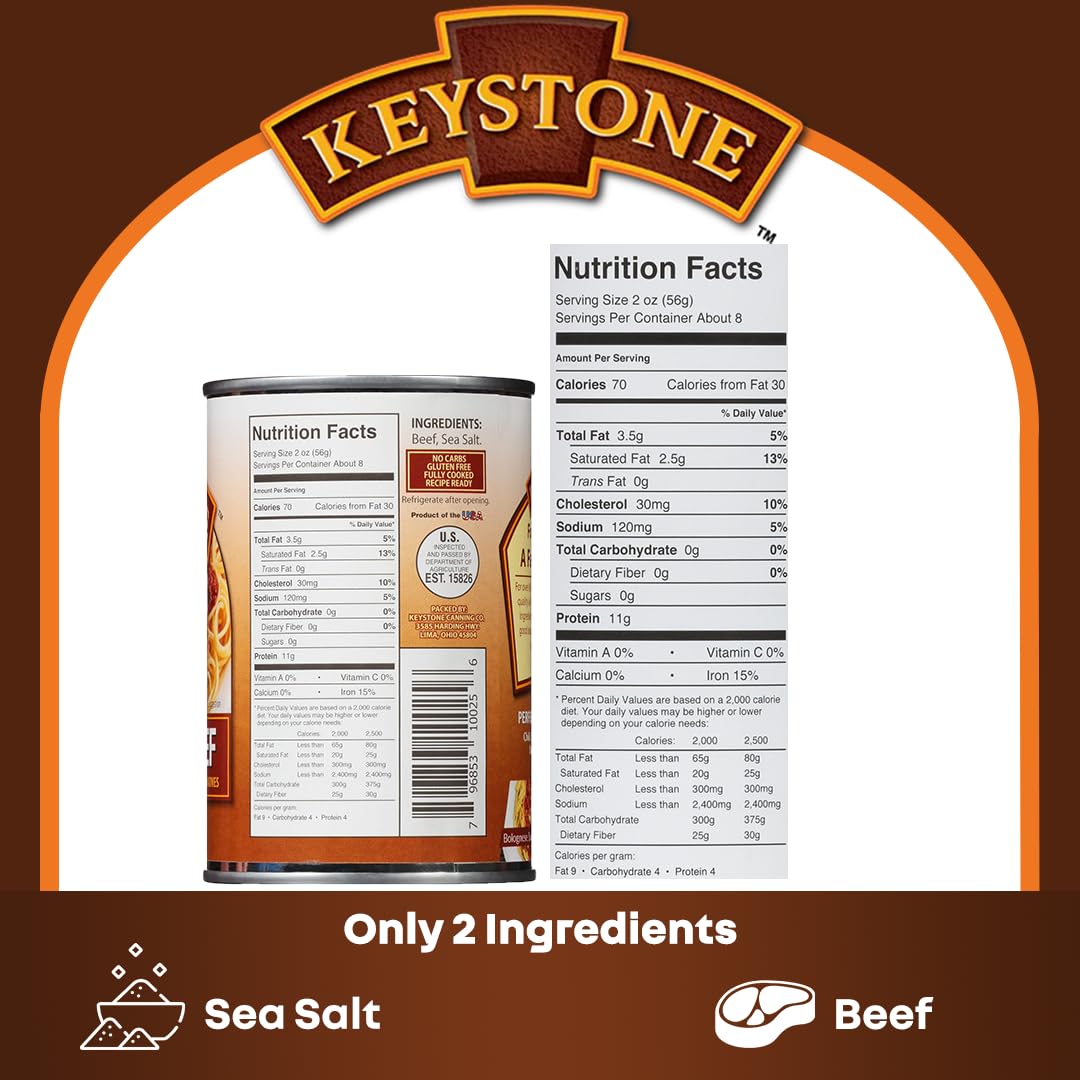 Keystone Meats All Natural Canned Turkey 14.5 Ounce Long Term Shelf Life Emergency Survival Food Canned Meat | Fully Cooked Ready to Eat | All White Meat No Carbs Gluten Free Family Pack of 6