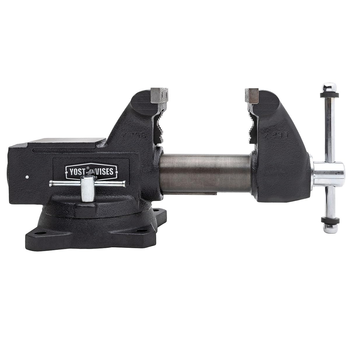 Yost HD550-C Heavy Duty 5-1/2 Inch Mechanics Work Bench Vise | Heavy Duty Woodworking & Metal Work Table with Secure Grip Swivel Base | 60,000 PSI Casting Iron Material with Extra-large Anvil Surface