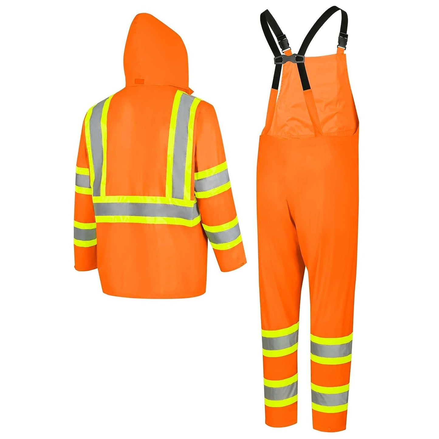 Pioneer Hi Vis Lightweight Waterproof Safety Rain Suit - Reflective Work Rain Gear for Men and Women
