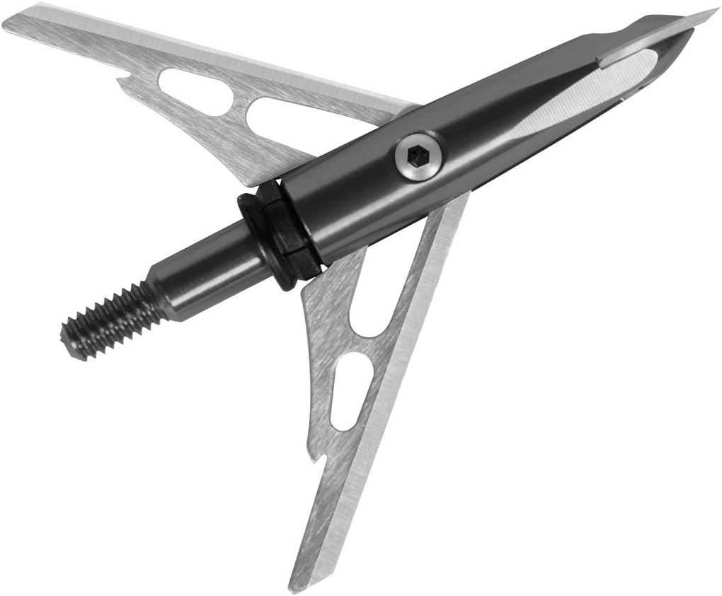 Rage 2 Blade Broadhead, 100 Grain with Shock Collar Technology - 3 Pack, Silver-Stainless Steel