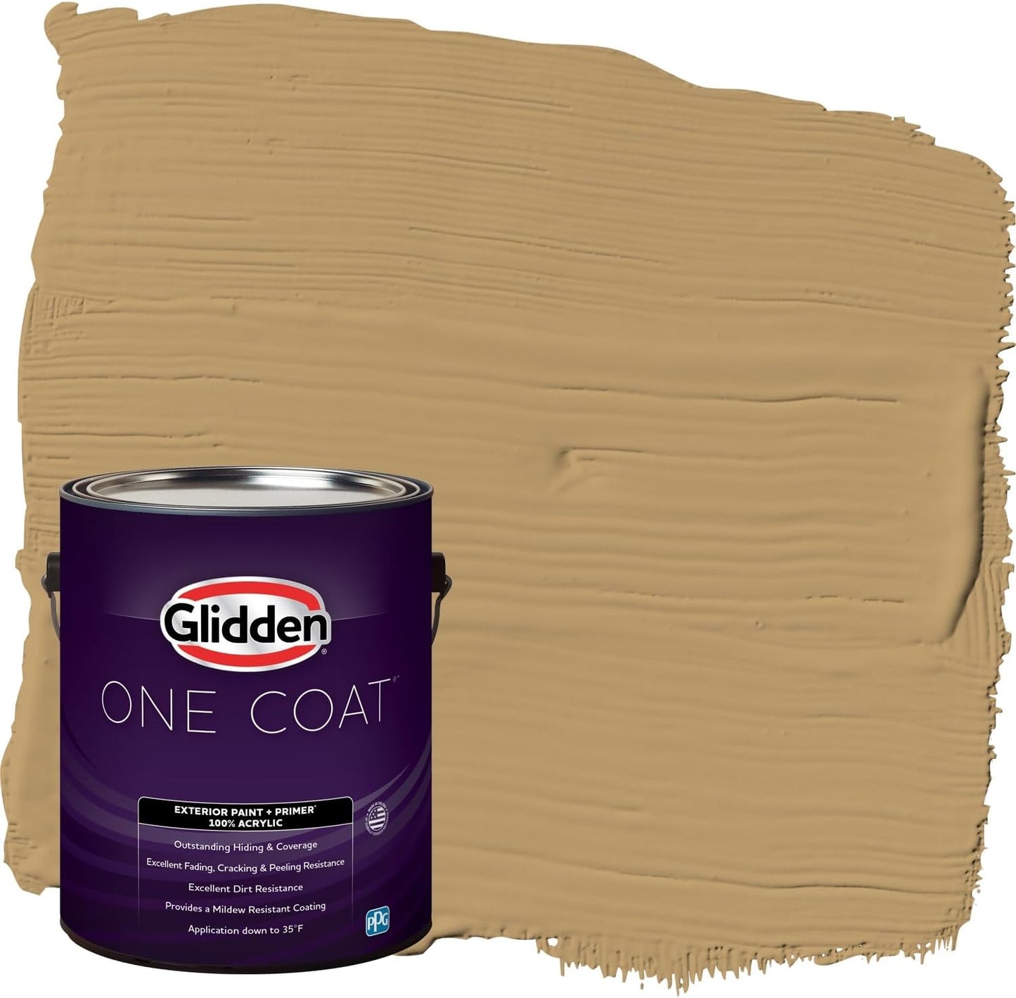Glidden Exterior Paint + Primer: Beige/Pony Tail, One Coat, Semi-Gloss, 1-Gallon