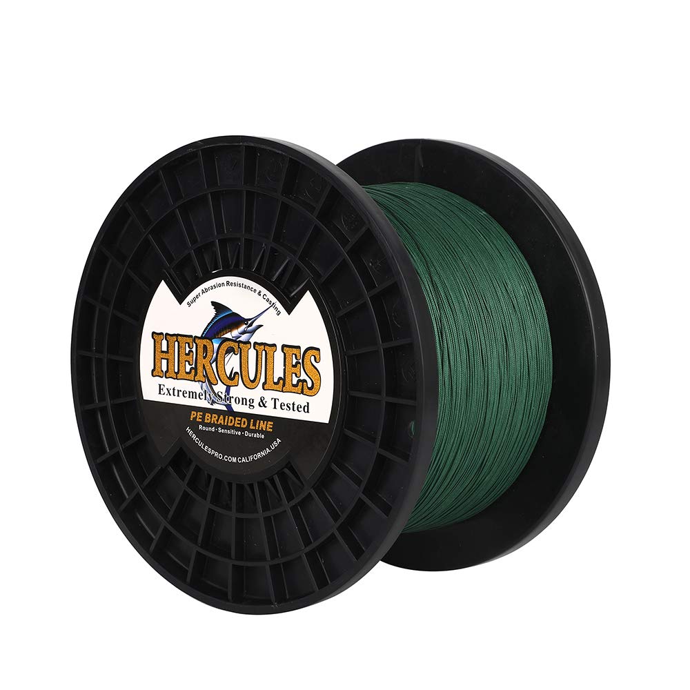 HERCULES Cost-Effective Super Cast 8 Strands Braided Fishing Line 10LB to 300LB Test for Salt-Water,109/328/547/1094 Yards(100M/300M/500M/1000M),Diam.#0.12MM-1.2MM,Hi-Grade Performance,Variety Colors