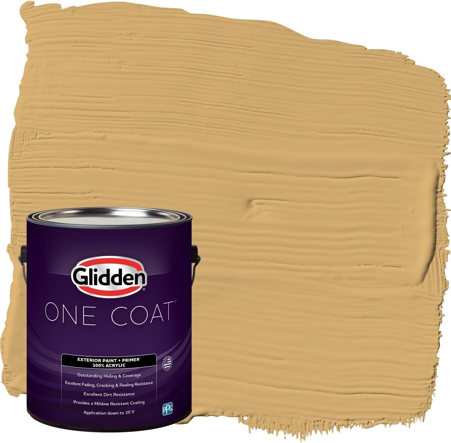 Glidden Exterior Paint + Primer: Beige/Pony Tail, One Coat, Semi-Gloss, 1-Gallon