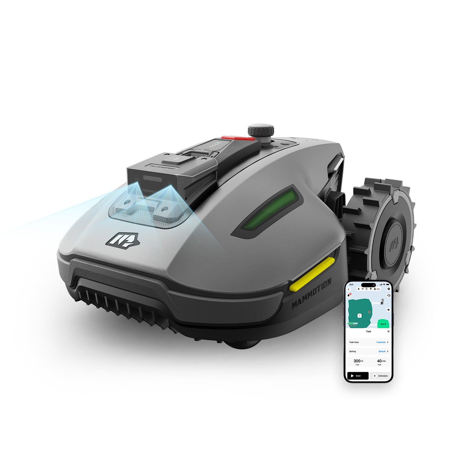 YUKA Mini 500H Robotic Lawn Mower Reception 0.12 Acre, Ultrasense AI Vision+ RTK Positioning, Auto Mapping, App Control, 50% Slope, Cutting Height 2''~3.5'', 15 Mowing Zones
