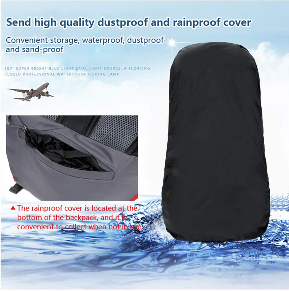 Bseash 60L Waterproof Hiking Camping Backpack with Rain Cover, Large Outdoor Sport Travel Daypack Rucksack for Climbing