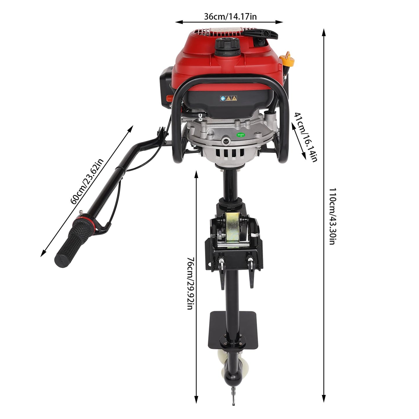 4 Stroke 4HP Outboard Motor, 4 Stroke 55CC Jet Pump Boat Engine w/Wind Cooling CDI System for Rubber Boats, Wooden Boats, Fishing Boats, etc, 5500 rpm